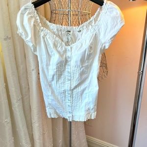 Guess White Cotton Blouse
